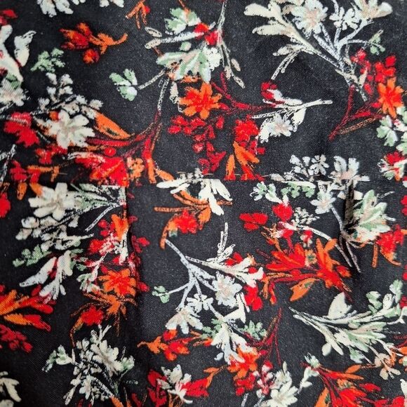 Zara Womens Cottagecore Tunic Top Floral 3/4 Sleeve Cinch Cuff Split Neck Small - Picture 10 of 12